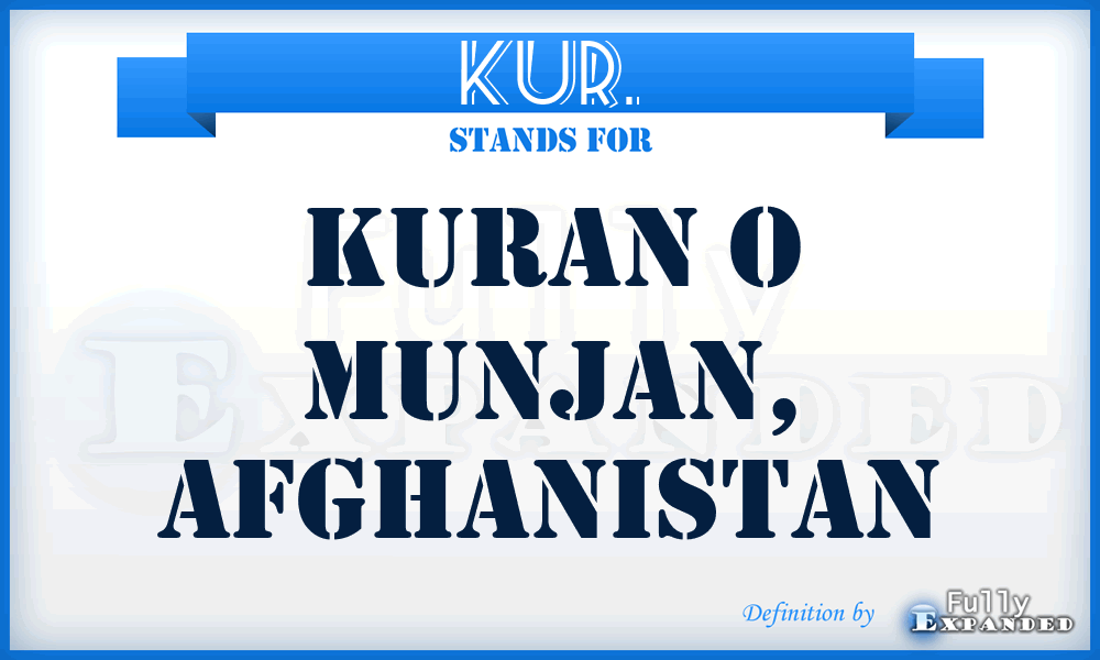 KUR. - Kuran O Munjan, Afghanistan