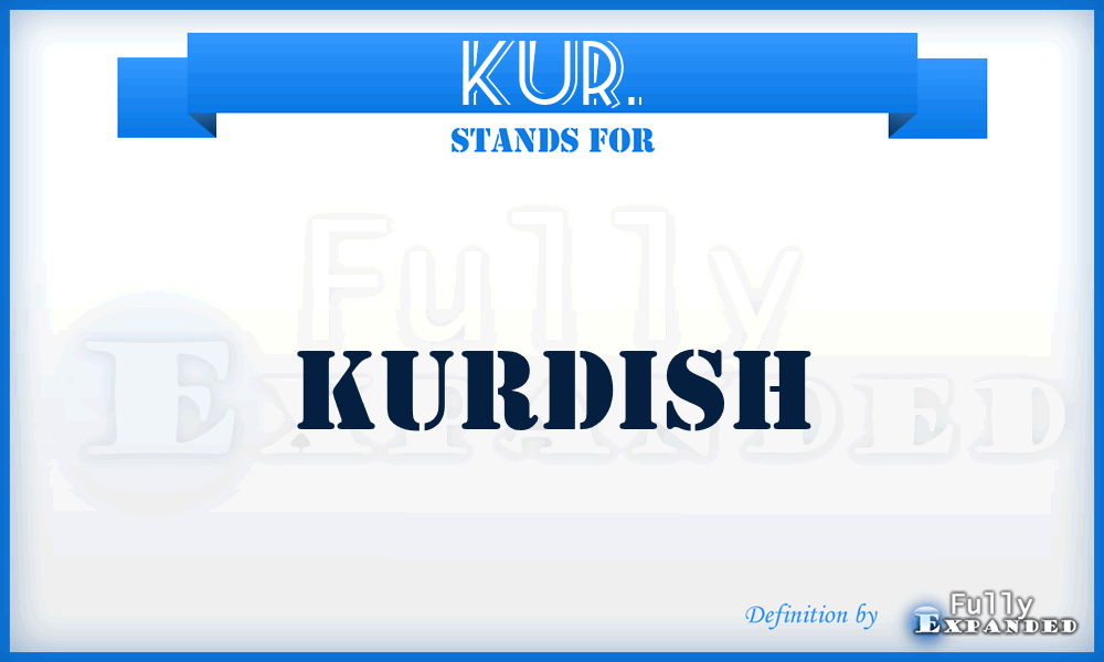 KUR. - Kurdish