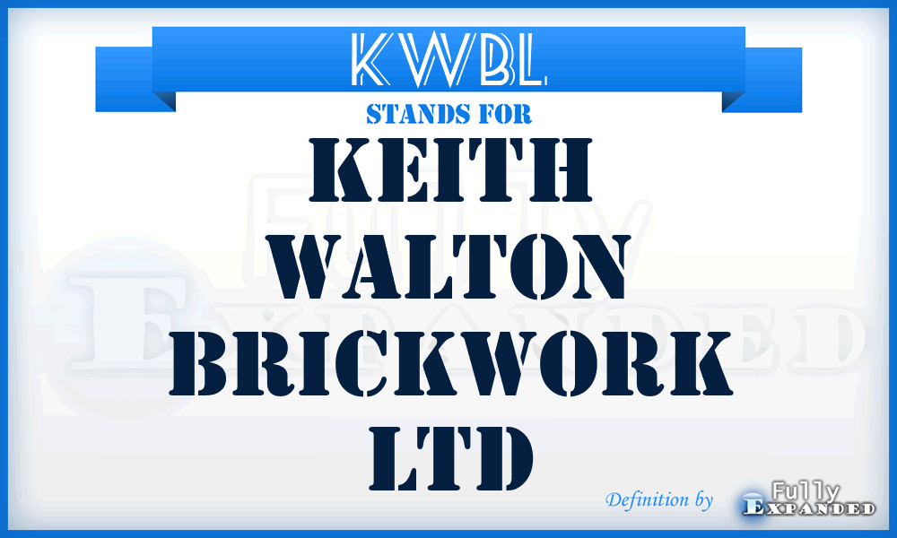 KWBL - Keith Walton Brickwork Ltd