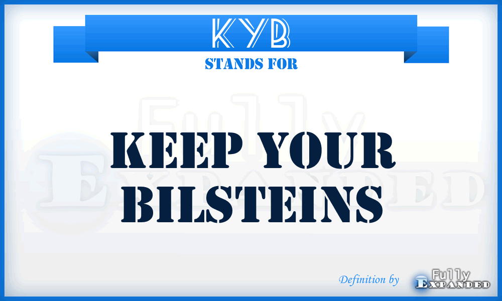 KYB - Keep Your Bilsteins