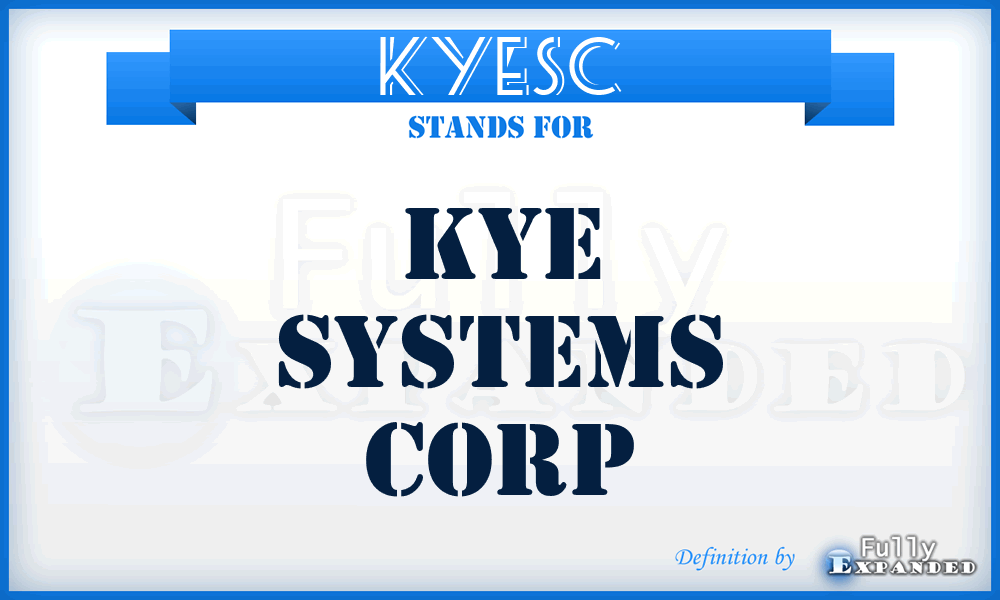 KYESC - KYE Systems Corp