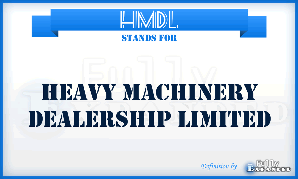 HMDL - Heavy Machinery Dealership Limited