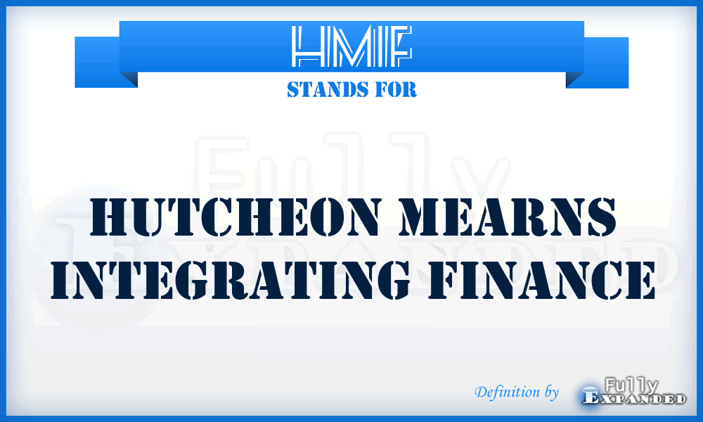 HMIF - Hutcheon Mearns Integrating Finance