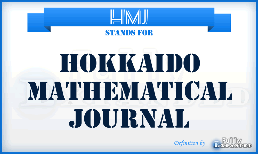 HMJ - Hokkaido Mathematical Journal