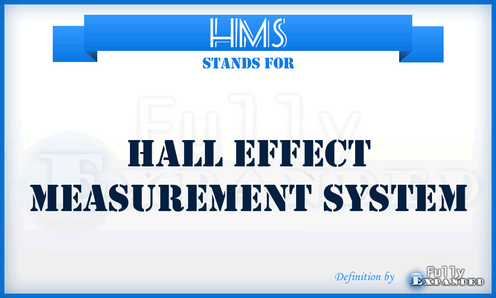 HMS - Hall effect measurement system