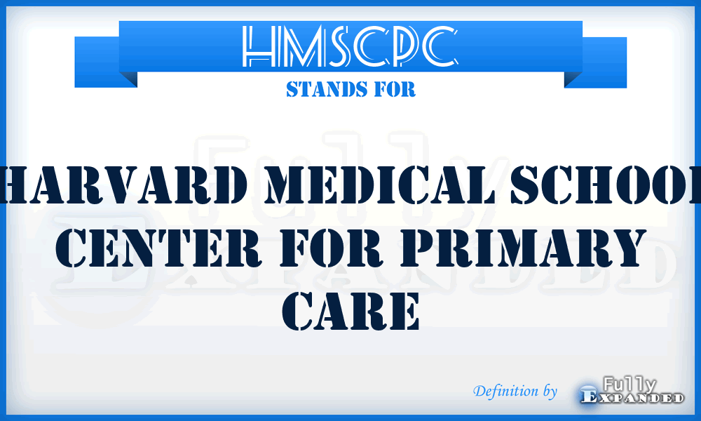 HMSCPC - Harvard Medical School Center for Primary Care