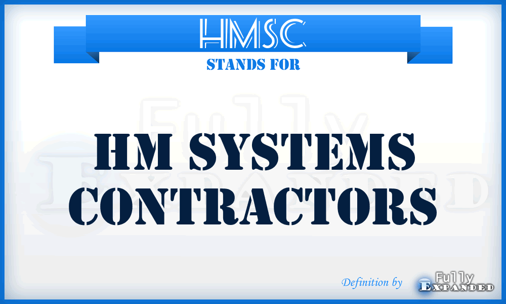 HMSC - HM Systems Contractors