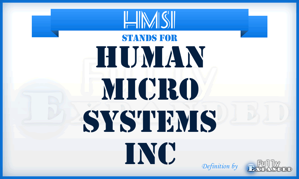 HMSI - Human Micro Systems Inc