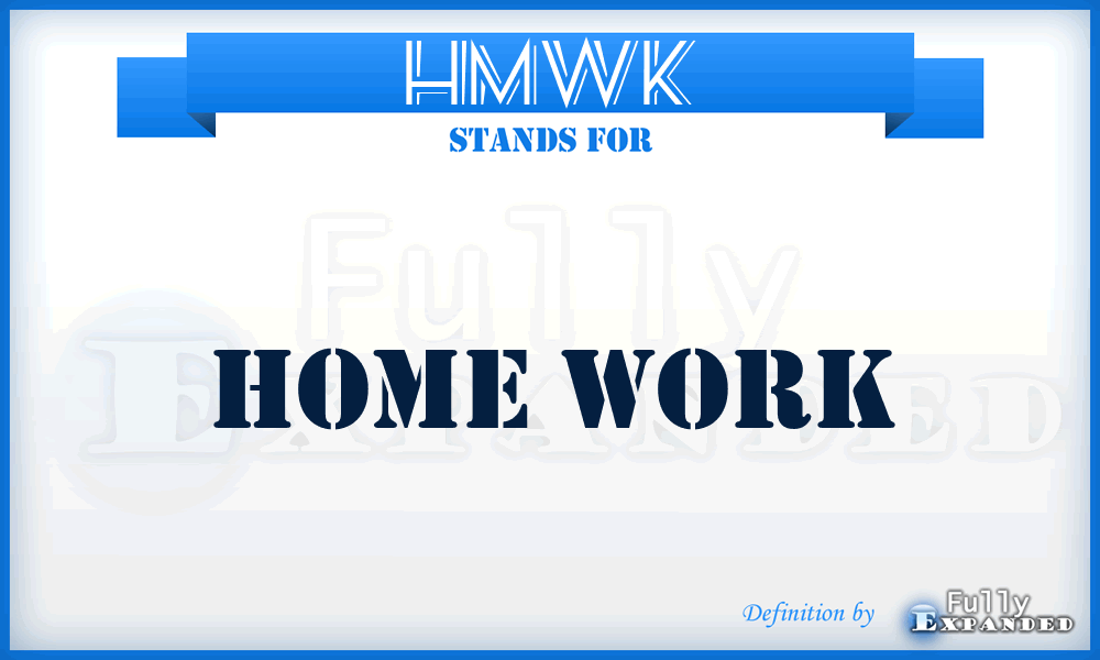 HMWK - Home work