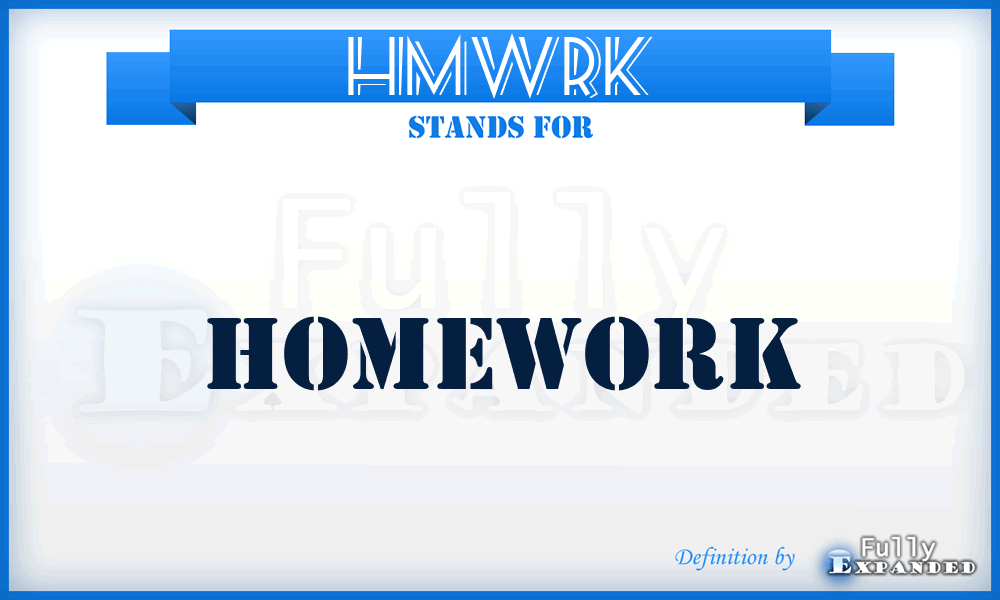 HMWRK - Homework