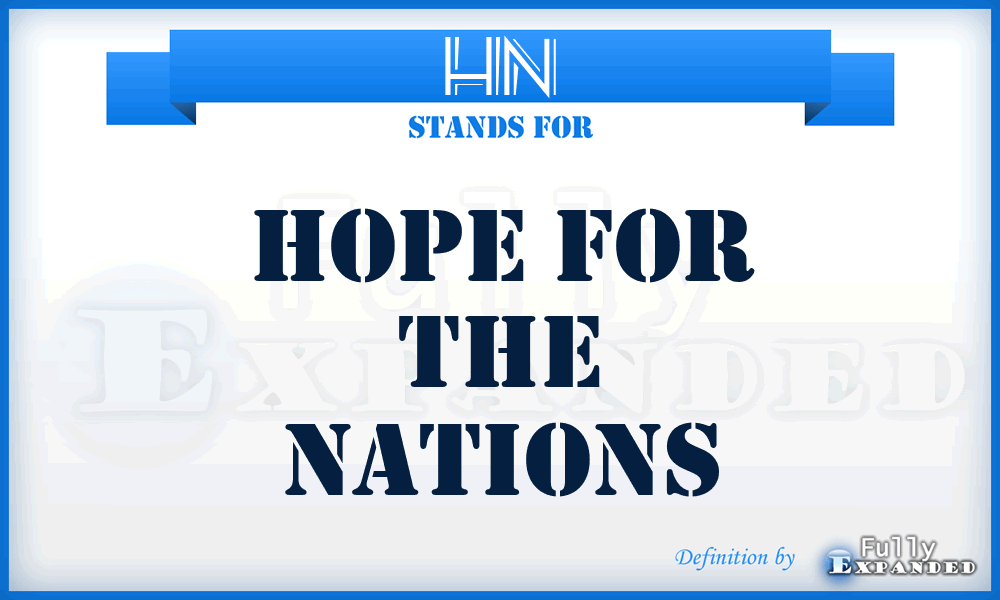 HN - Hope for the Nations