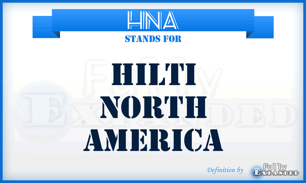 HNA - Hilti North America