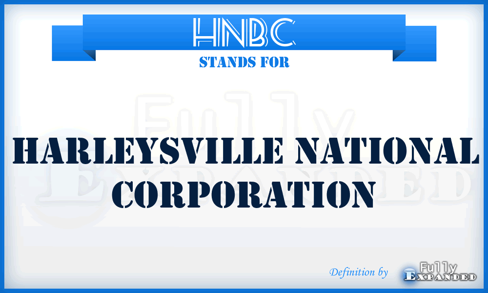 HNBC - Harleysville National Corporation