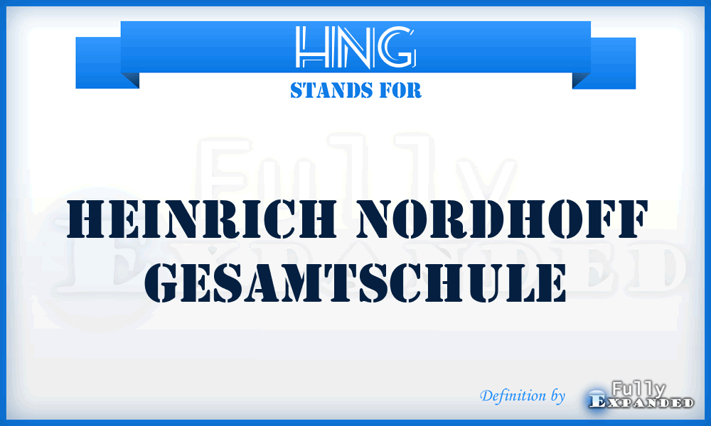 HNG - Heinrich Nordhoff Gesamtschule