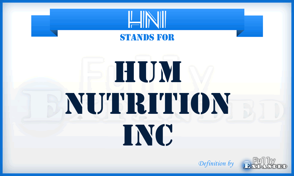 HNI - Hum Nutrition Inc