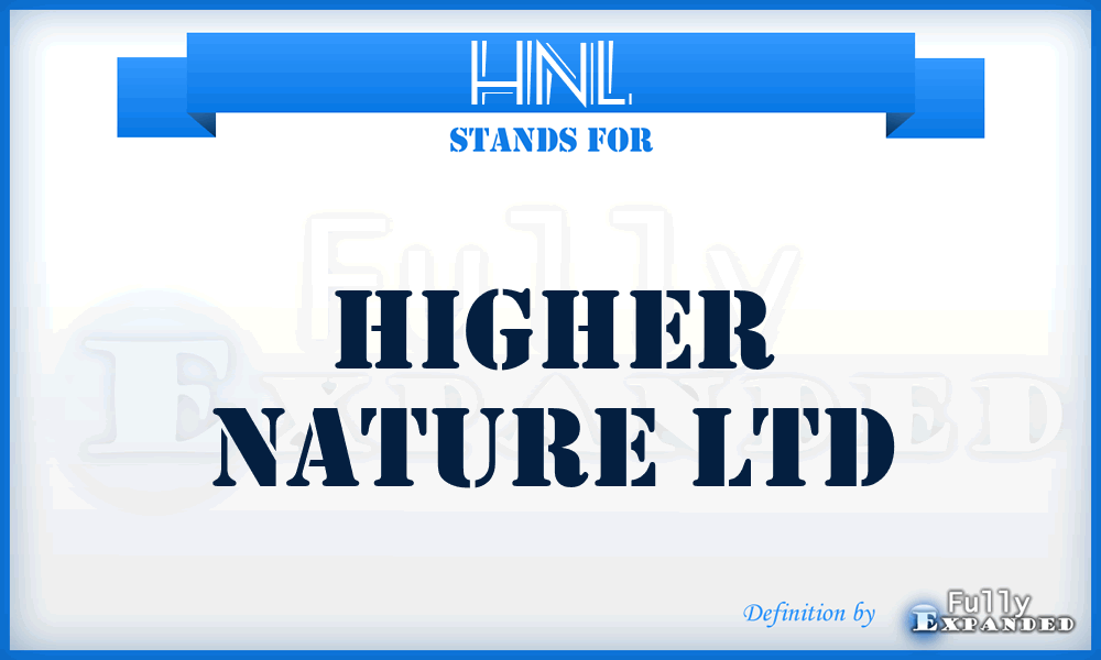 HNL - Higher Nature Ltd