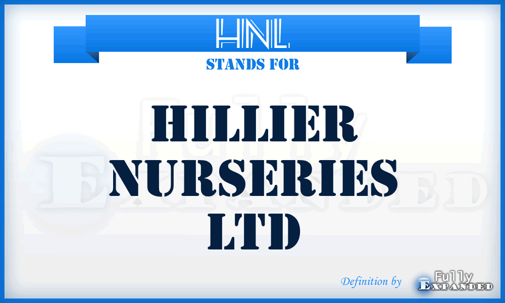 HNL - Hillier Nurseries Ltd