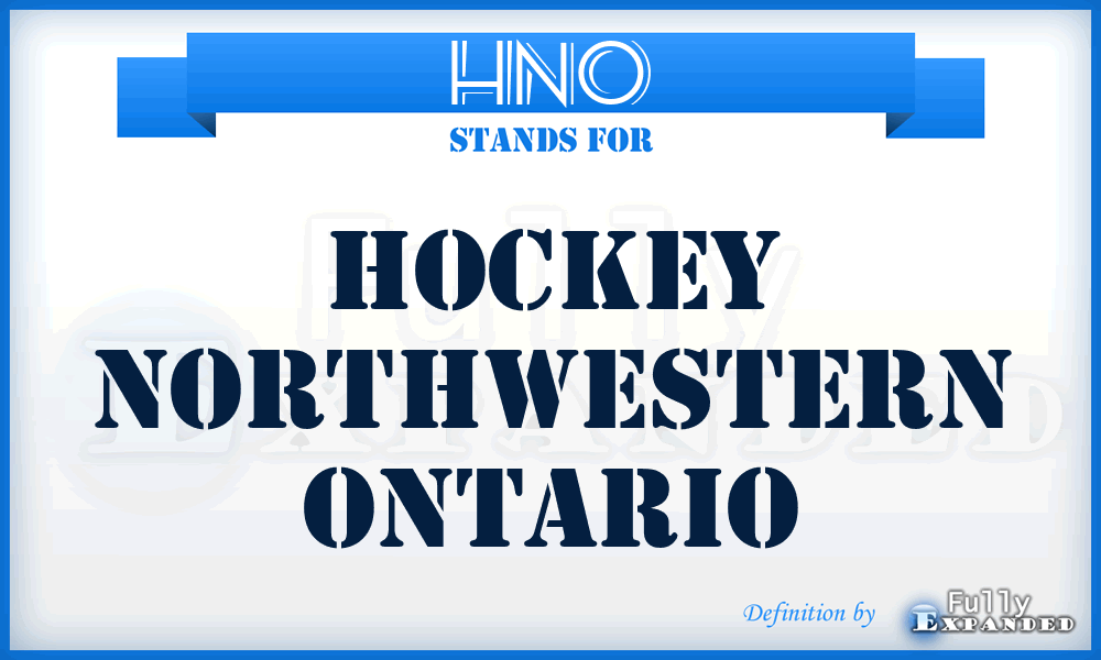HNO - Hockey Northwestern Ontario