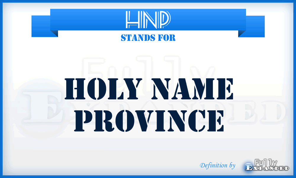 HNP - Holy Name Province