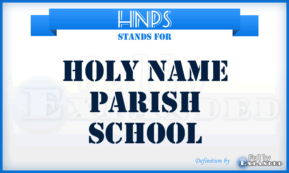 HNPS - Holy Name Parish School
