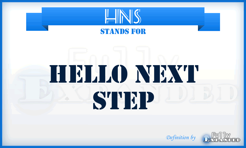 HNS - Hello Next Step