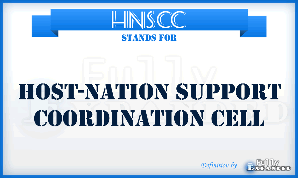 HNSCC - host-nation support coordination cell