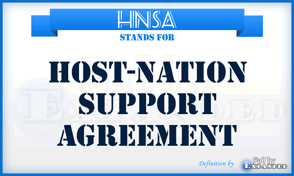 HNSA - host-nation support agreement