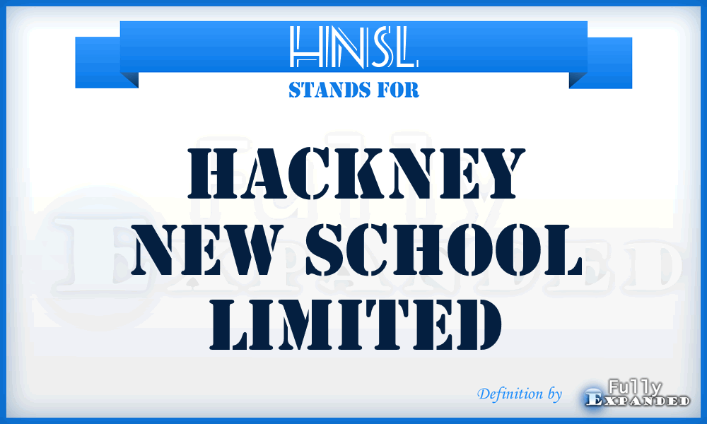 HNSL - Hackney New School Limited