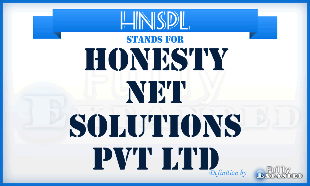 HNSPL - Honesty Net Solutions Pvt Ltd