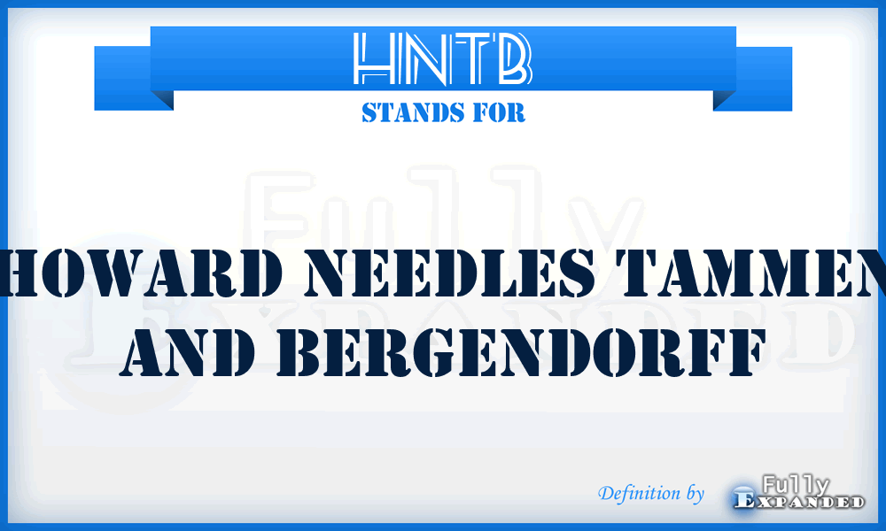 HNTB - Howard Needles Tammen and Bergendorff