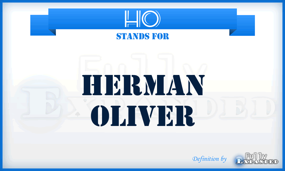 HO - Herman Oliver