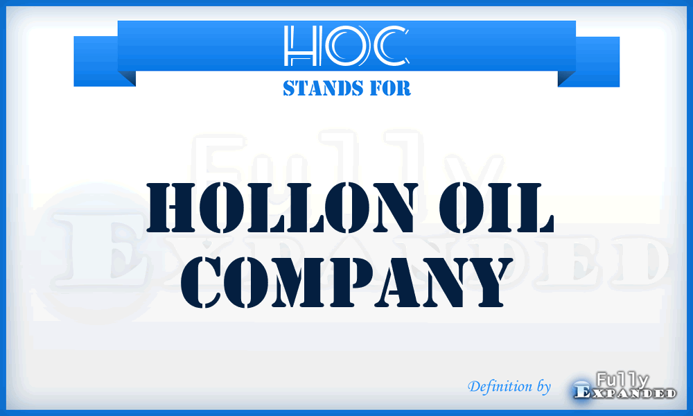 HOC - Hollon Oil Company