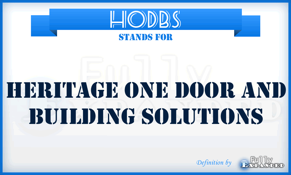 HODBS - Heritage One Door and Building Solutions