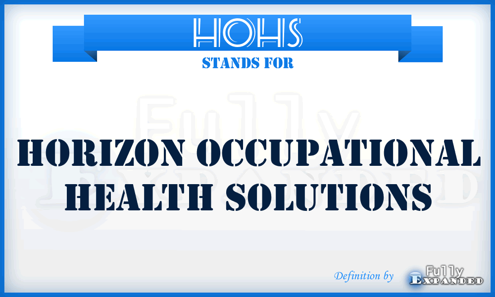 HOHS - Horizon Occupational Health Solutions