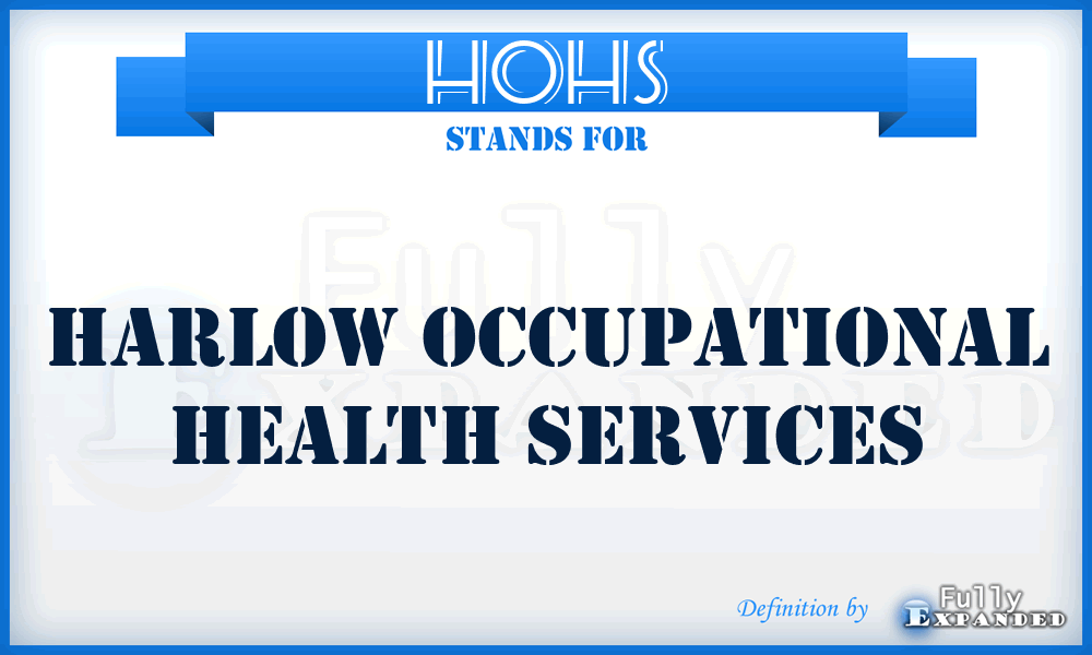 HOHS - Harlow Occupational Health Services