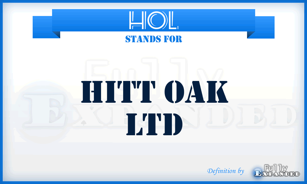 HOL - Hitt Oak Ltd