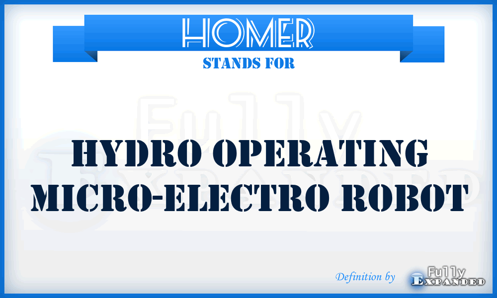HOMER - Hydro Operating Micro-Electro Robot