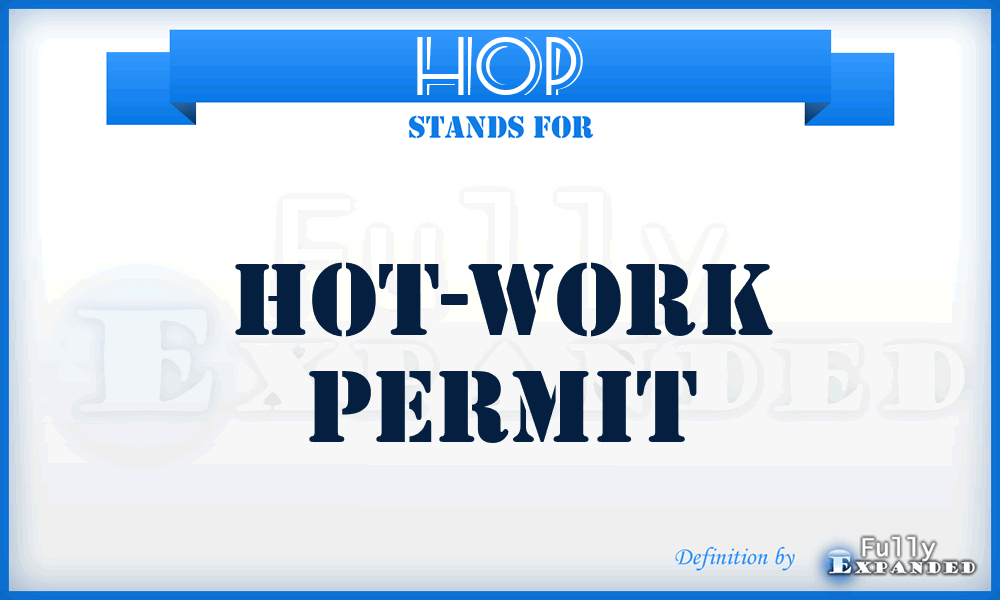HOP - HOt-work Permit