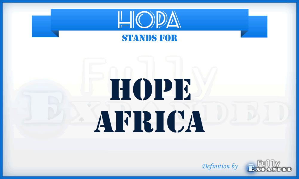 HOPA - HOPe Africa