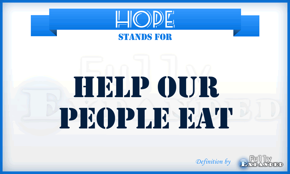 HOPE - Help Our People Eat