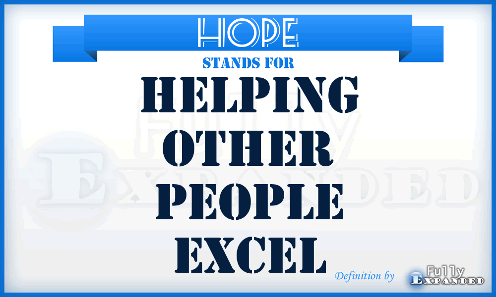 HOPE - Helping Other People Excel