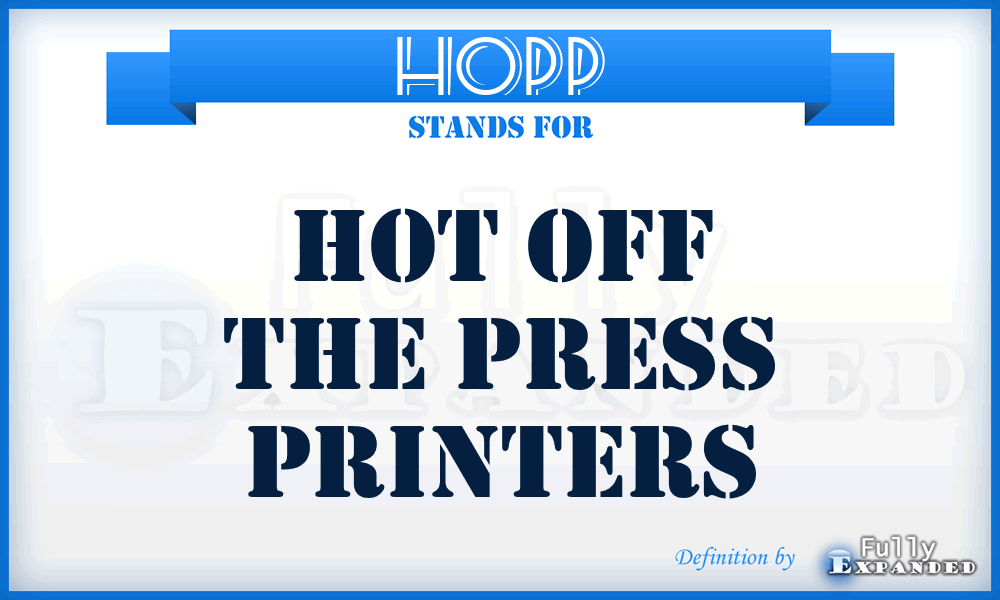 HOPP - Hot Off the Press Printers