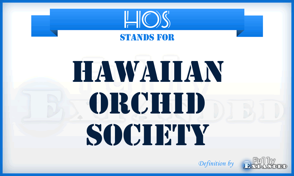 HOS - Hawaiian Orchid Society