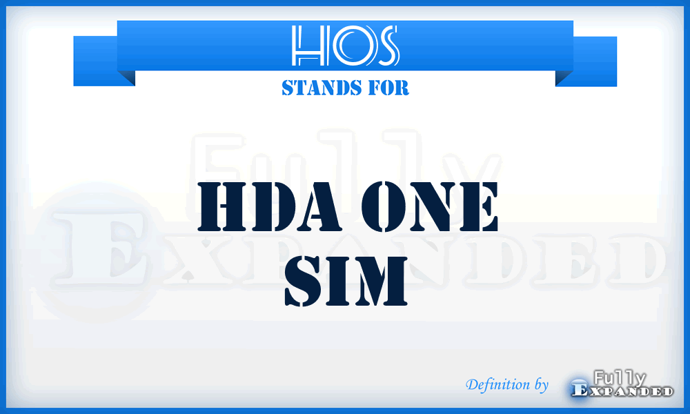 HOS - Hda One Sim