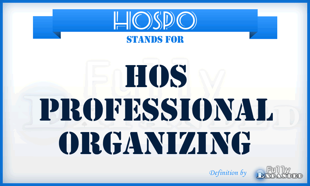 HOSPO - HOS Professional Organizing