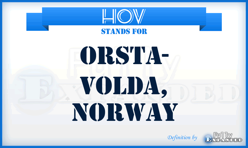 HOV - Orsta- Volda, Norway
