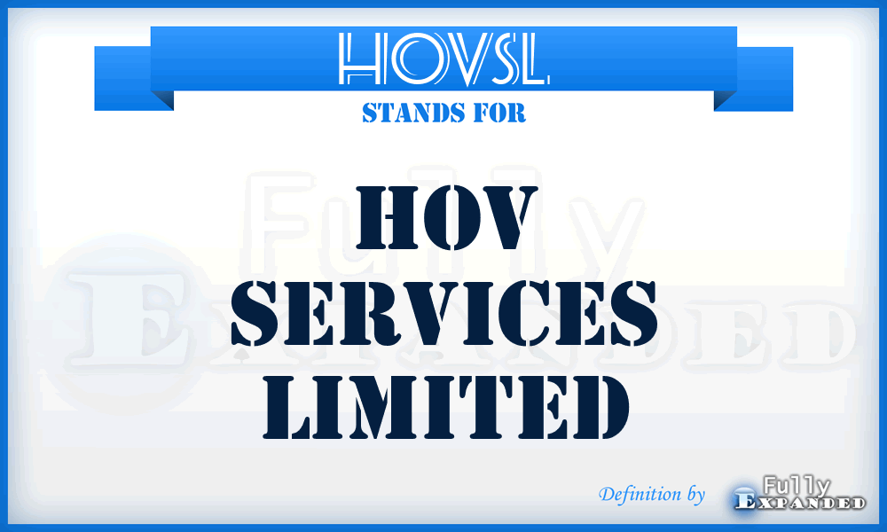 HOVSL - HOV Services Limited