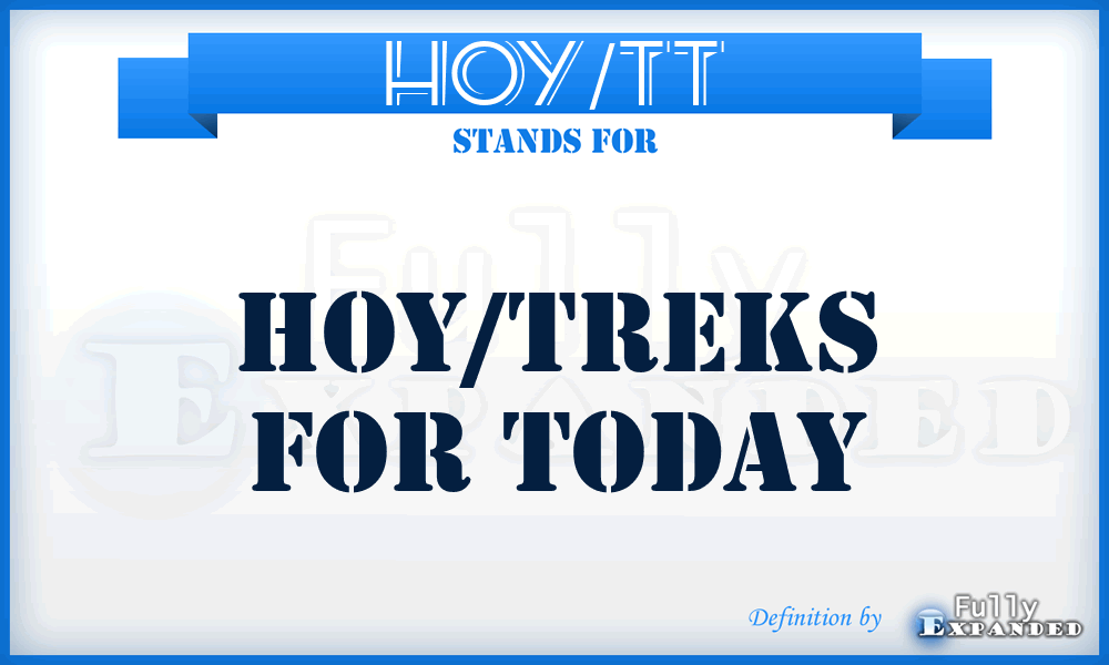 HOY/TT - HOY/Treks for Today