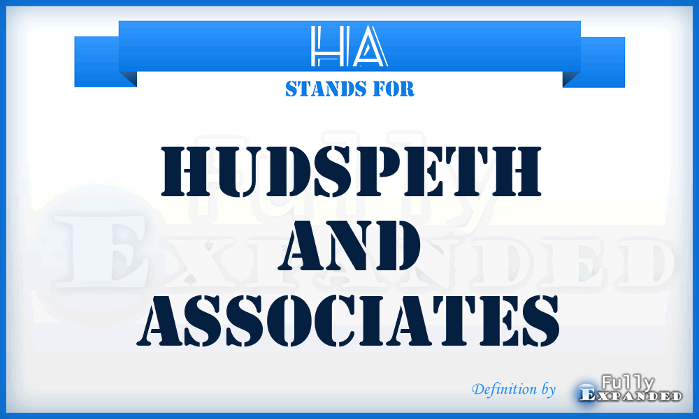 HA - Hudspeth and Associates
