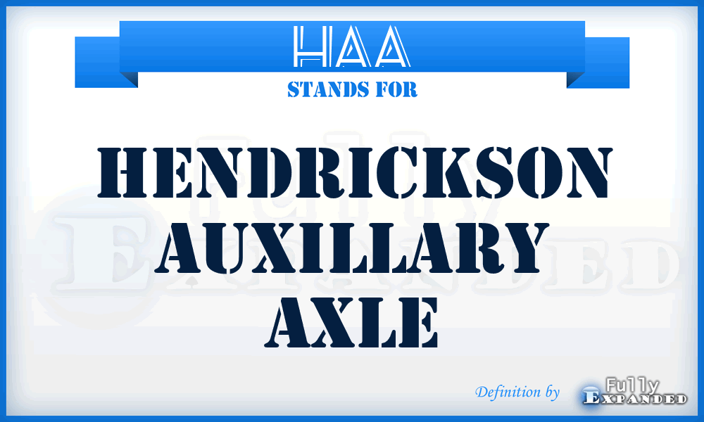 HAA - Hendrickson Auxillary Axle